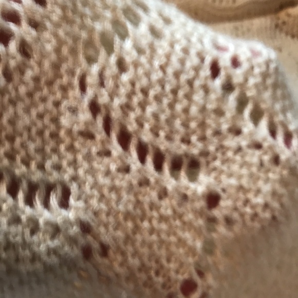 Cream open knit scallop edged flared tunic/mini dress EUC - Picture 4 of 6